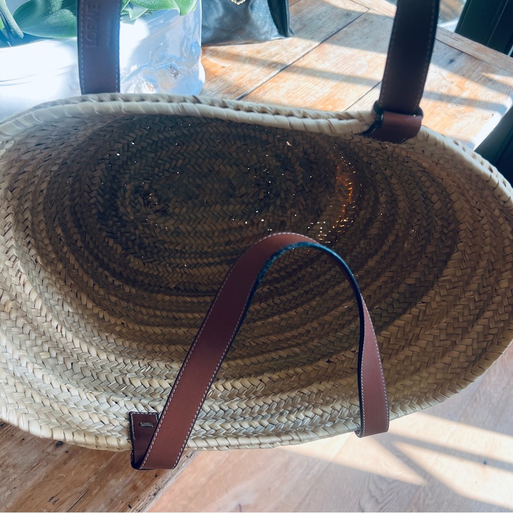 Loewe Natural Straw Tote with Tan Leather Handles - Picture 7 of 10